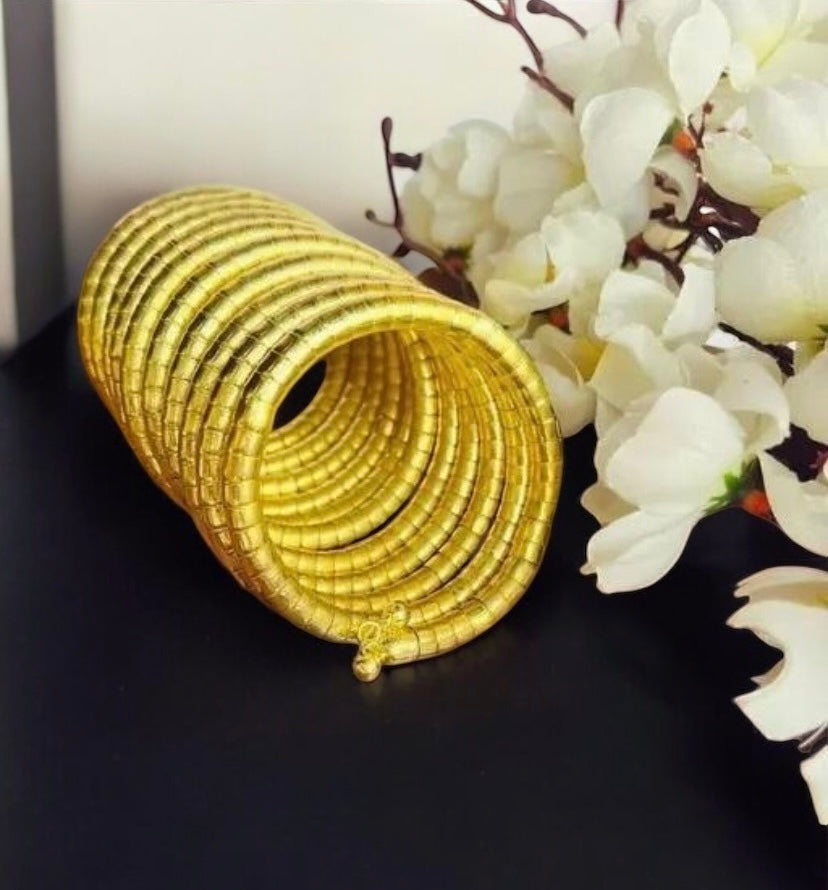 Gold-Plated Spiral Bangle